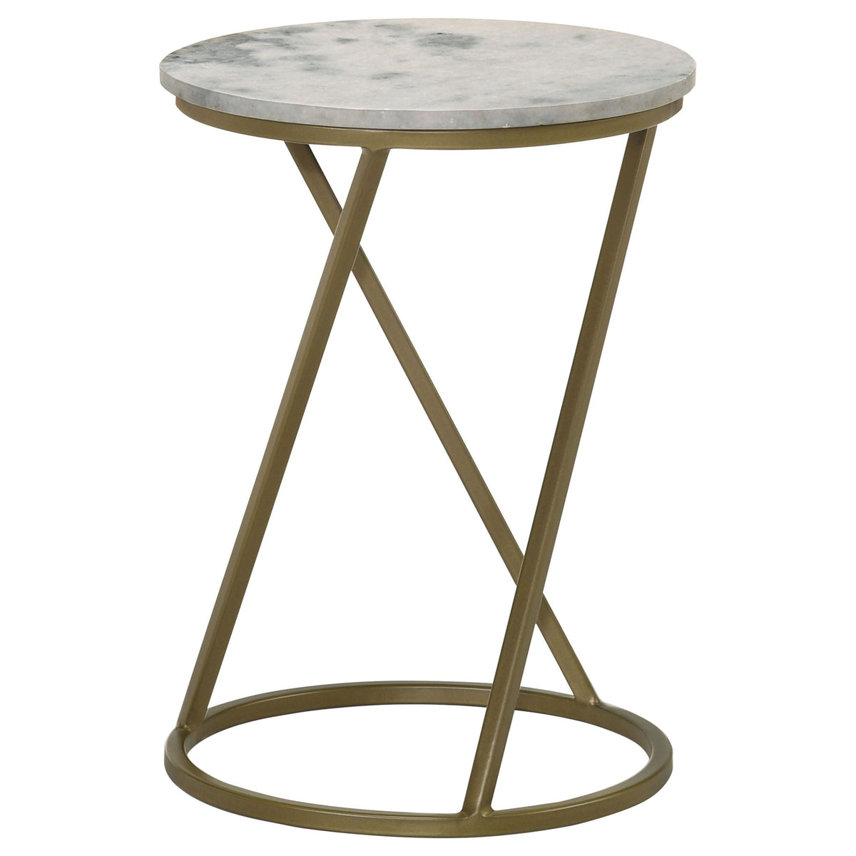 Balboa - Round Accent Side Table With Sculptural Base - White