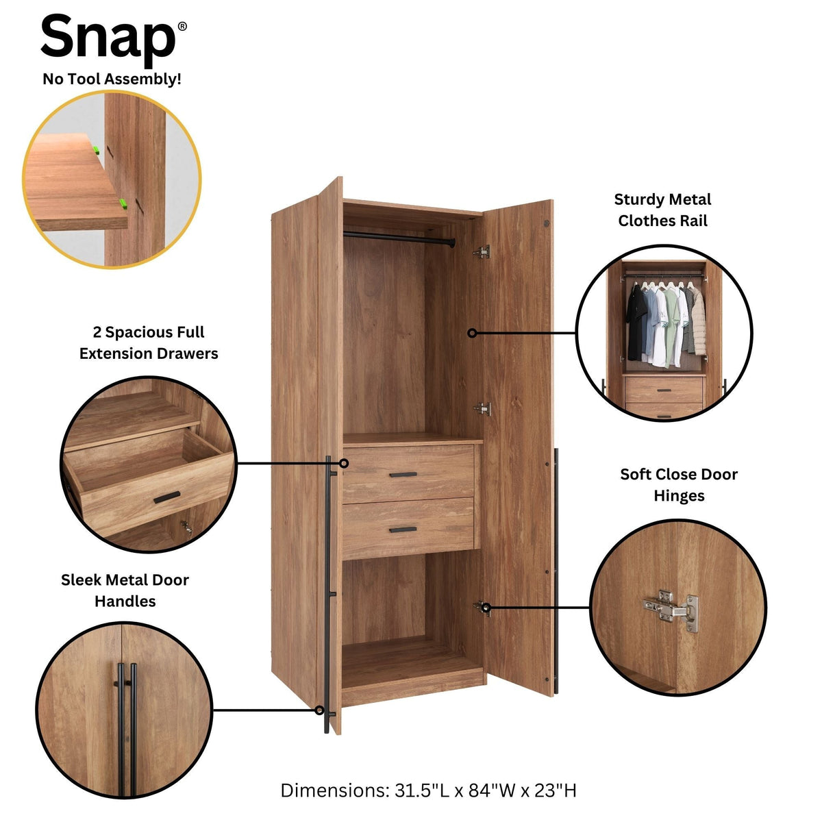 Lee - Free Standing Wardrobe Closet