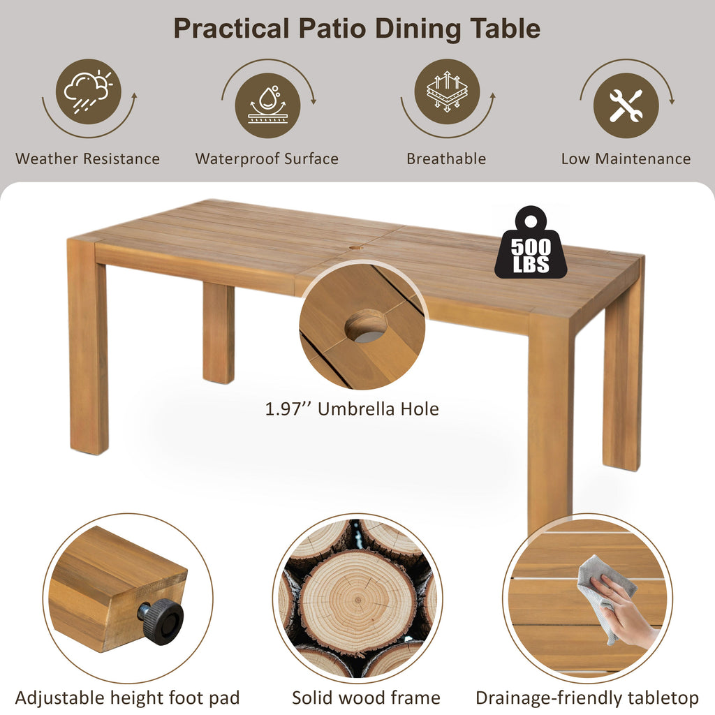 TREXM 7-Piece Patio Dining Table Set for 6
