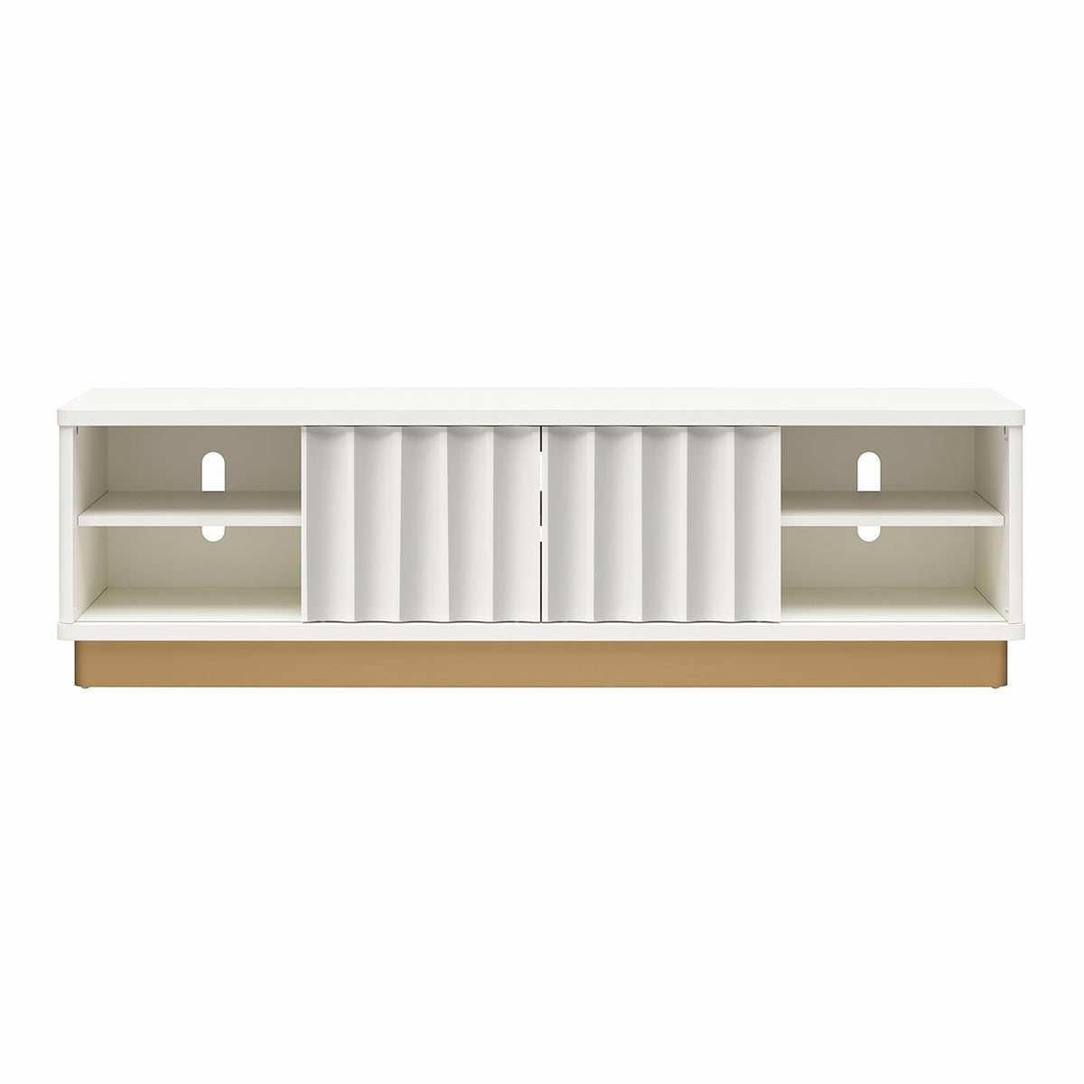 Rene - Scalloped TV Stand For TVs Up To 65" - White