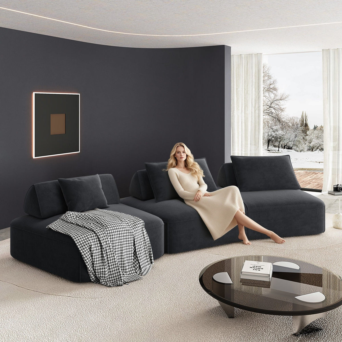 Modern Luxury Oversized Modular Sectional Sofa Set
