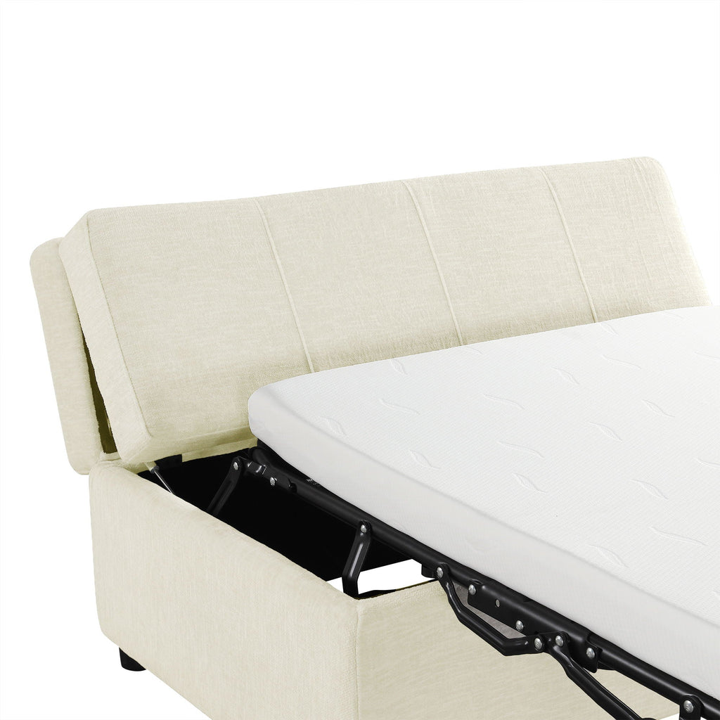 Twin Size Folding Ottoman Sleeper Bed With Mattress Convertible Guest Bed