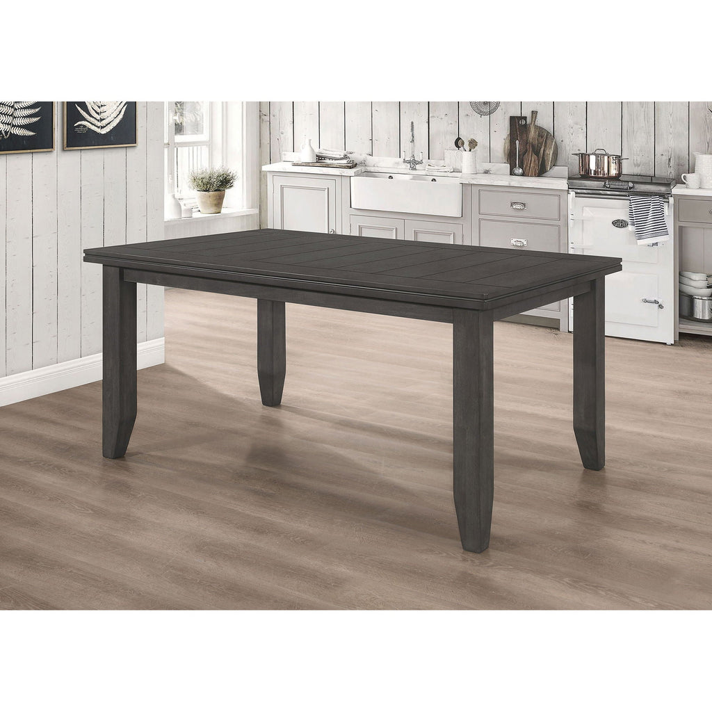 Dexter - Rectangular Plank Top Dining Table - Dark Gray