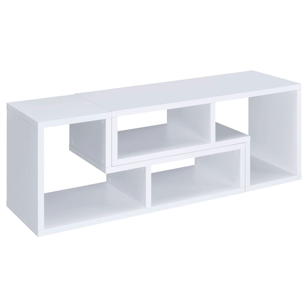 Convertable L-Shaped Bookcase With Open Shelves - White