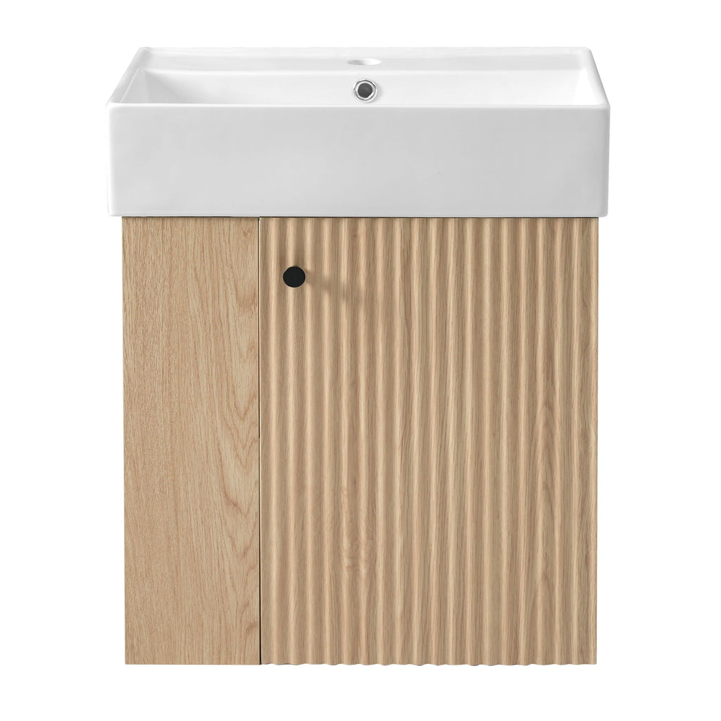 Modern Floating Bathroom Vanity With Ceramic Basin Perfect For Small Bathrooms