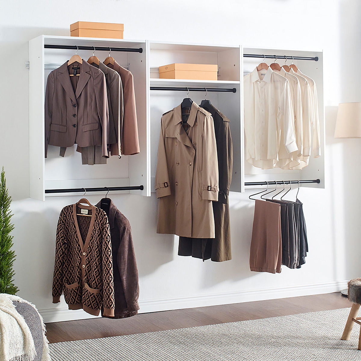 Devi - Wall Mounted Wood Closet System