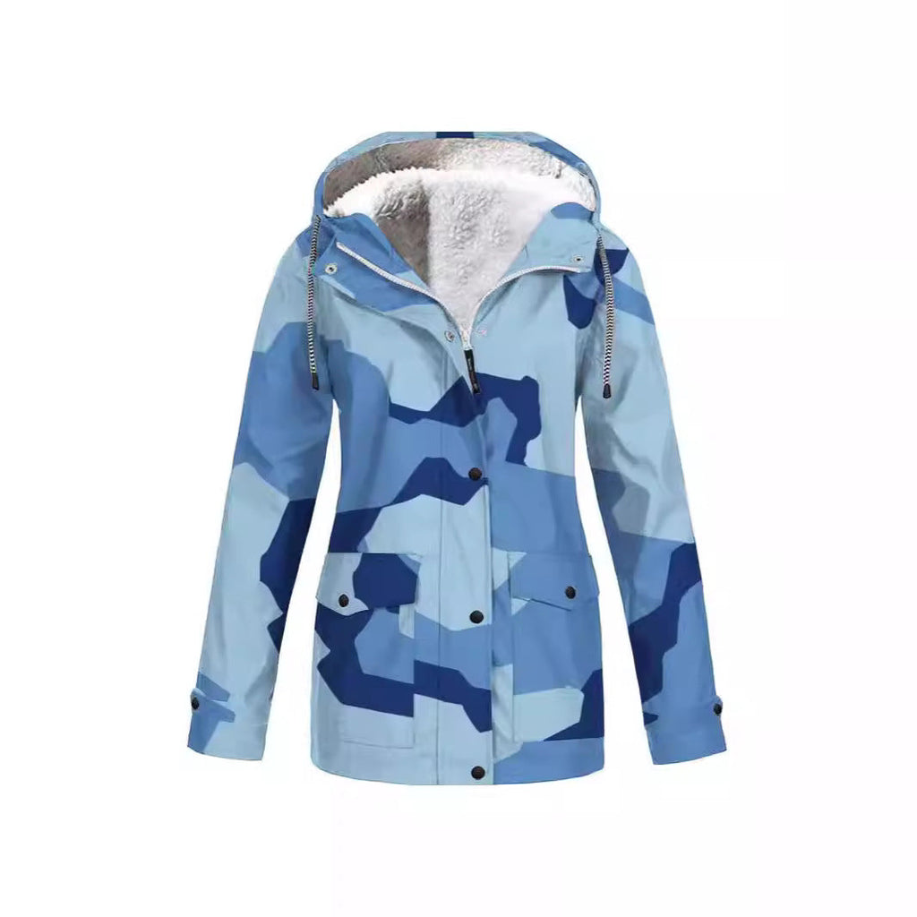 Hooded Camouflage Waterproof Outdoor Shell Jacket Men's And Women's Coats