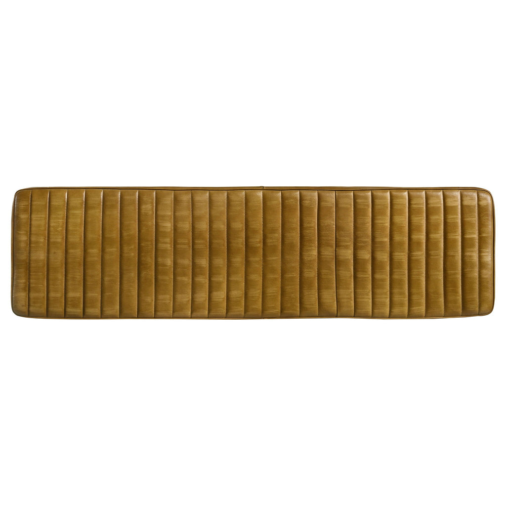 Tufted Cushion Side Bench With Tapered Legs