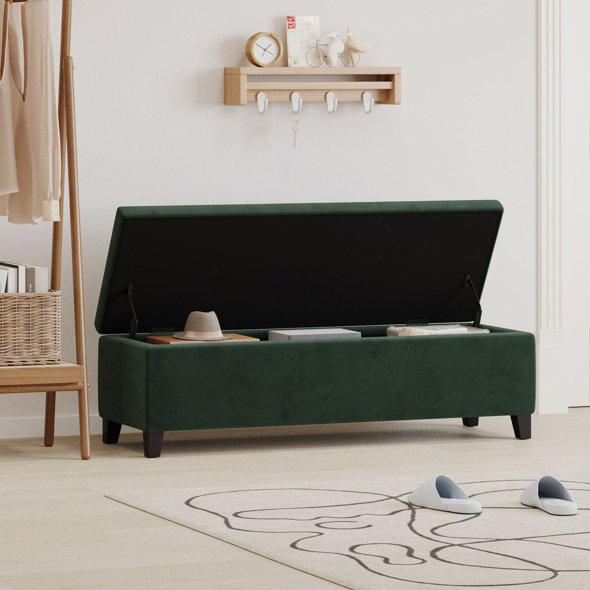 Upholstered Storage Ottoman Bench
