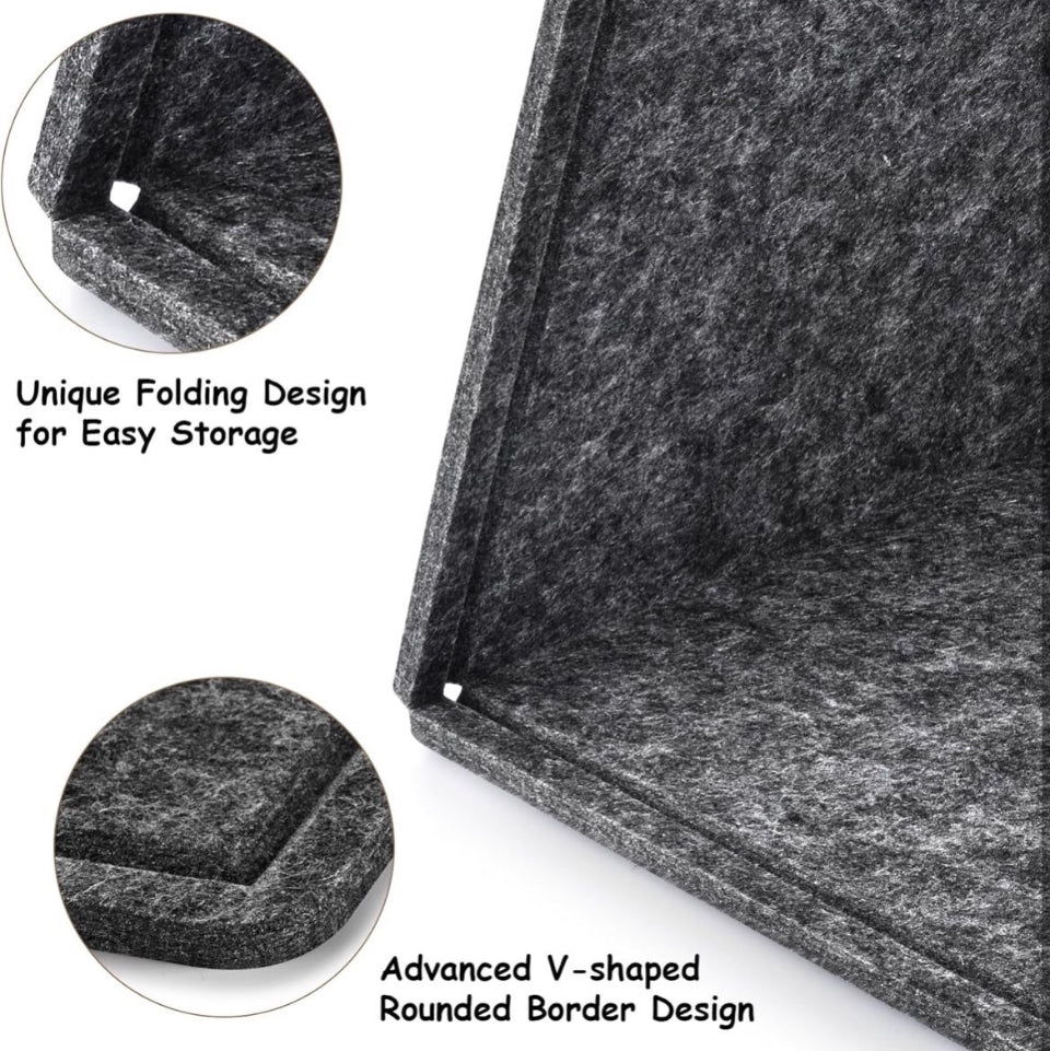 Bcabo Large Bulletin Board, 72x48 Inches Cork Board Alternative, Large Felt Board Decorative Pin Board for Wall, Foldable Photo Board Self-Adhesive Vision Board with 36 Pushpins Dark Gray