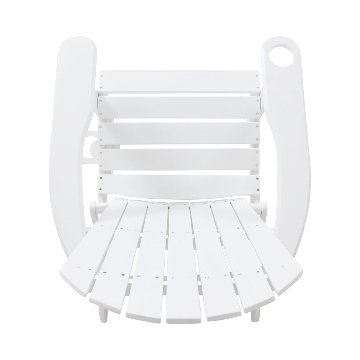 Zenithia Outdoor Foldable Adirondack Chair with 2 Cup Holders, White