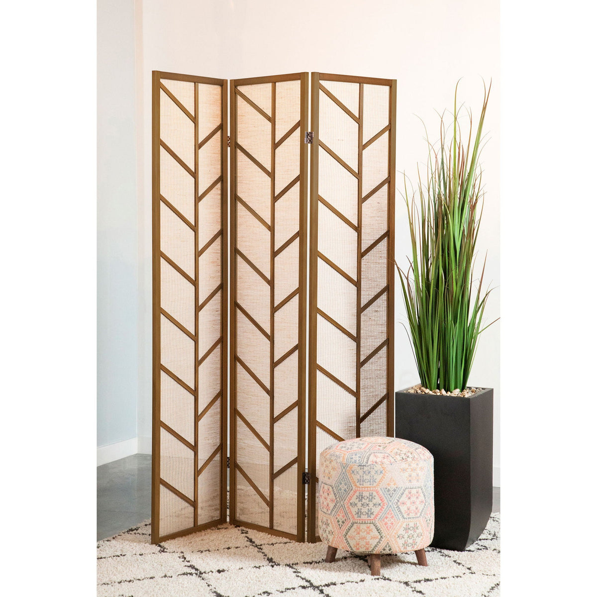Foldable 3 Panel Screen - Walnut