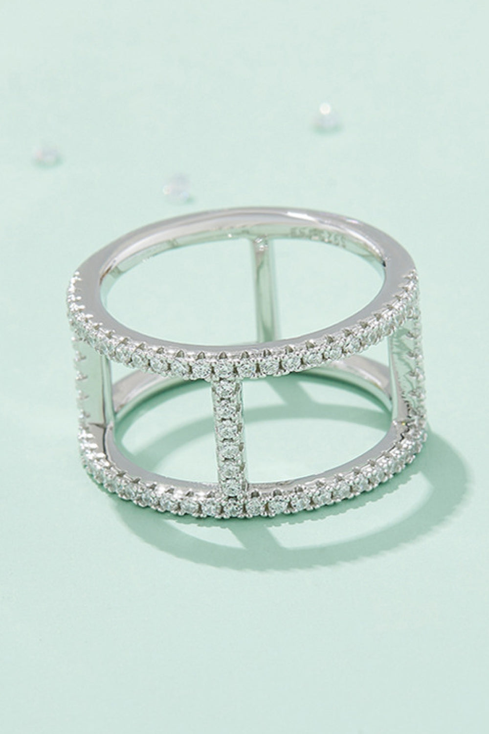 Always Get Better Sparkala™ Box Ring (Platinum Over Pure Sterling Silver)
