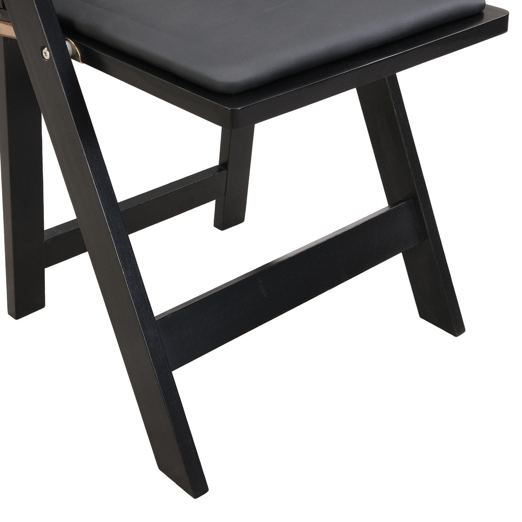 Solid Wood Upholstered Folding Chair Set, Dining Room (Set of 4)