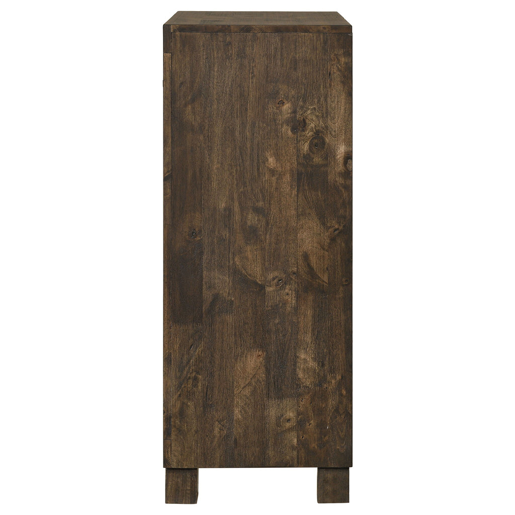 Bren - 5 Drawer Chest With Handles And Block Legs - Rustic