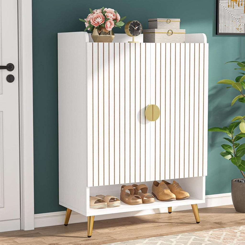 Shoe Cabinet With Doors, 7 Tier Storage Organizer