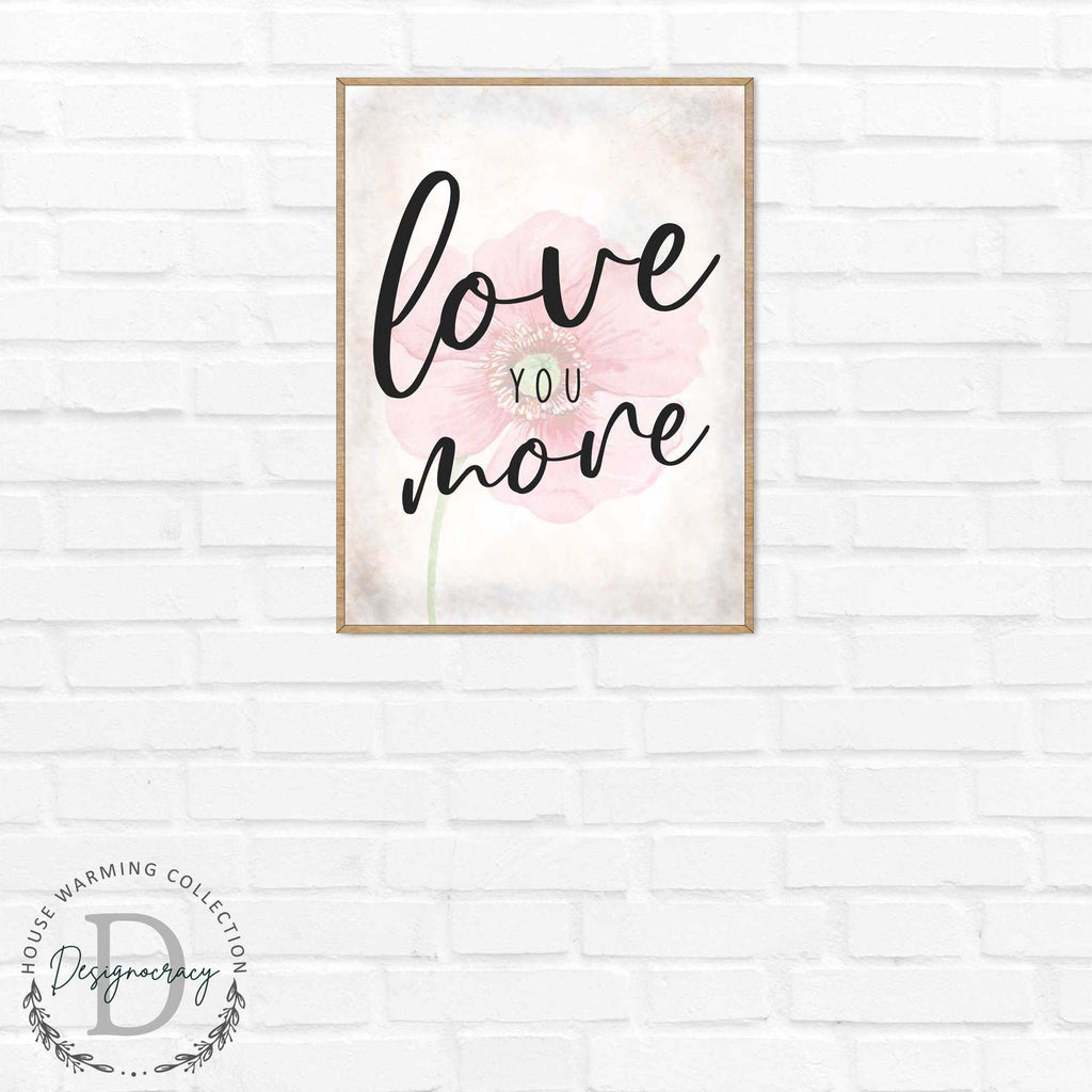Love You More - Bedroom Wall Art - Valentines Gift - Contemporary Decor - Gift for Her - Anniversary Gift - Wall Decor - 310336