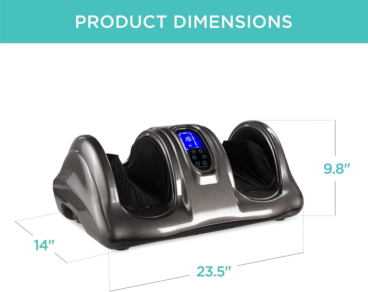 Shiatsu Foot Massager for Pain Relief, Plantar Fasciitis, Neuropathy, Blood Circulation, Remote Control W/Compact Design - Gray