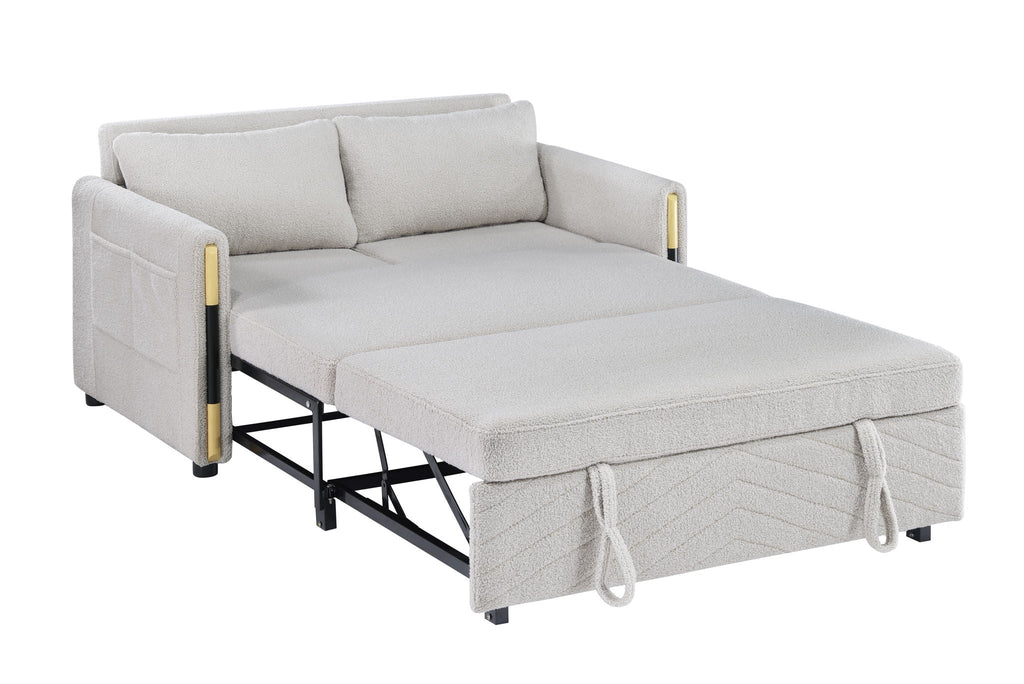 Percy - Teddy Sleeper Loveseat With Dual-Pull Sleeper Design