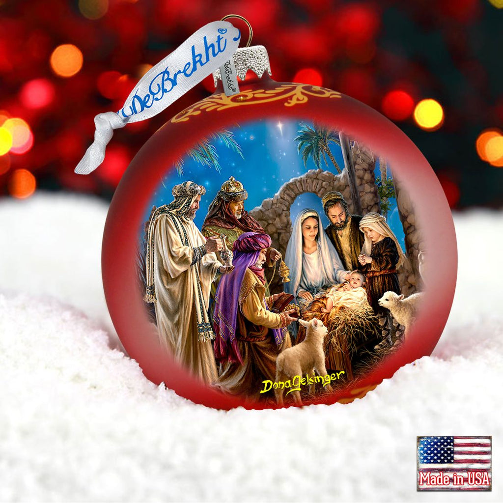 Holy Night Nativity Glass Ornament Limited Edition by D. Gelsinger - Nativity Holiday Decor - 73898-1208