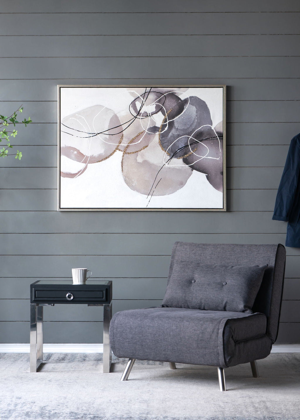 Large Modern Oil Painting, Hand Painted Abstract Watercolor Texture - Multicolor