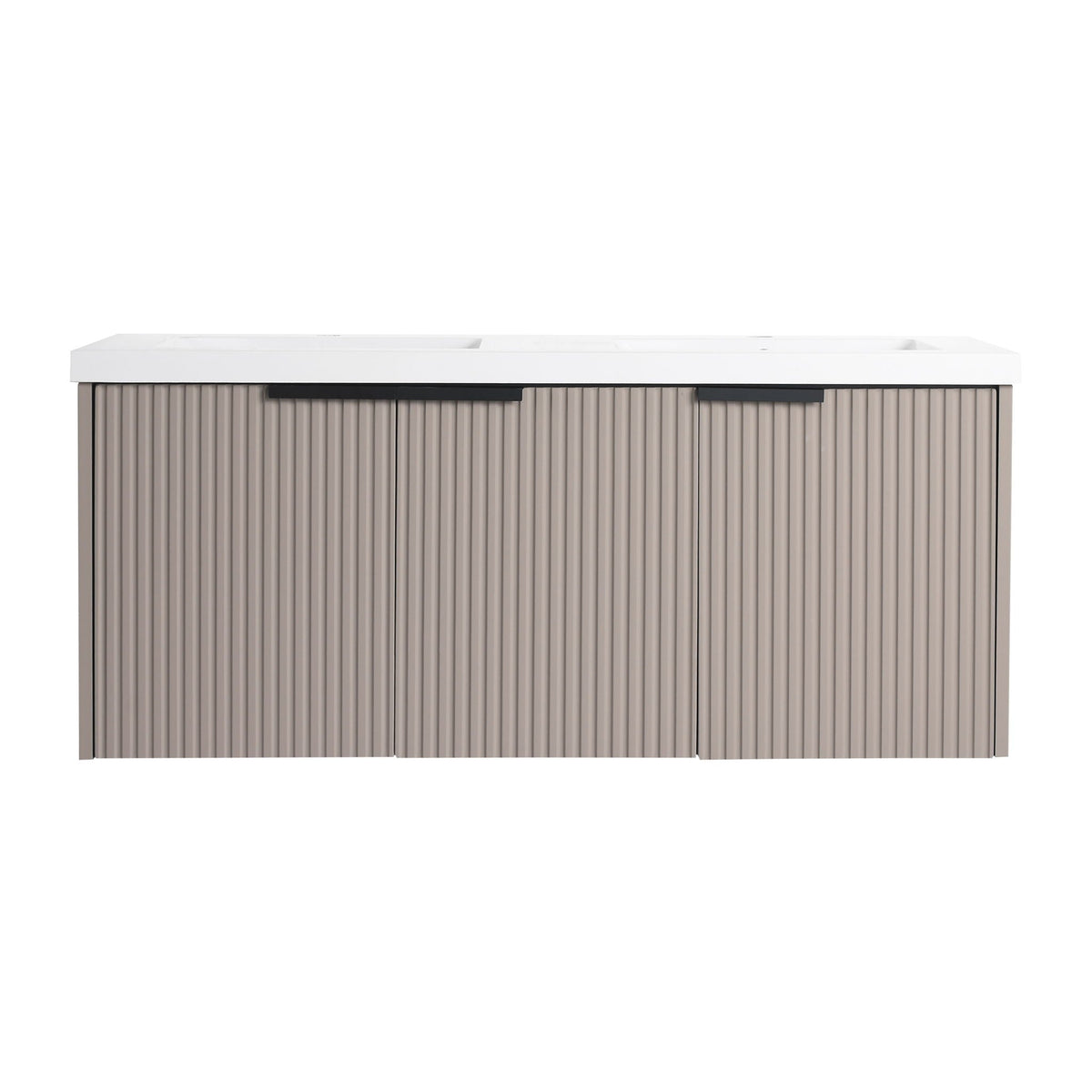 Contemporary Wall Mounted Bathroom Vanity With Resin Double Sink