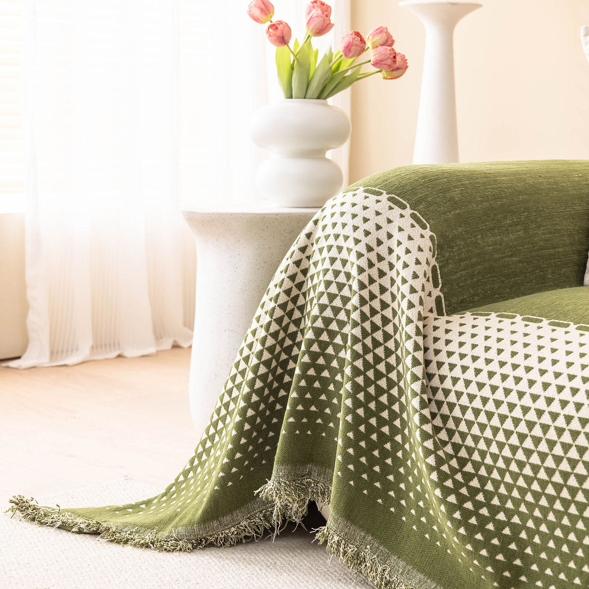 Decorative Couch Throw Cover, Washable Boho Couch Blanket Protector for Dogs, Cats