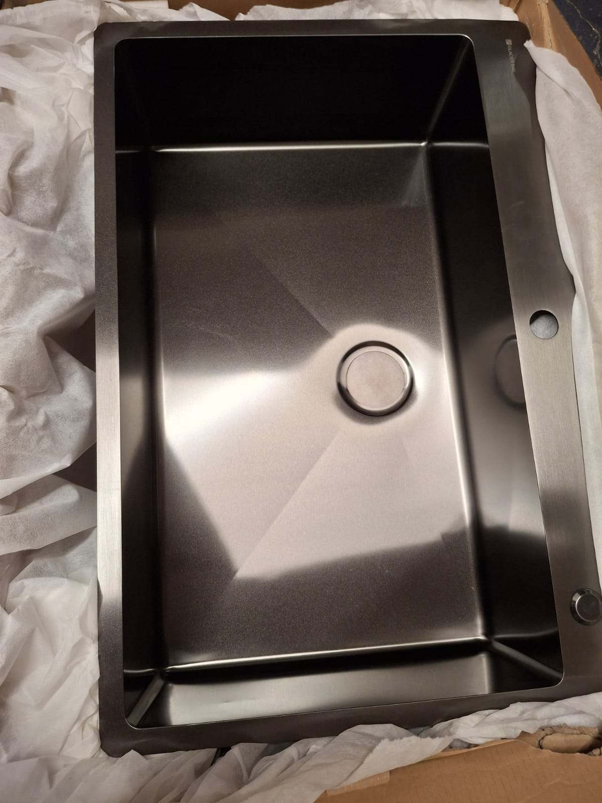 Open Box Glacier Bay 33 in. Drop-In Single Bowl 18 Gauge Gunmetal Black Stainless Steel Kitchen Sink