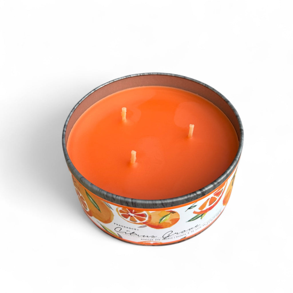 Citrus Grove 3 Wick Soy Candle in Round Tin
