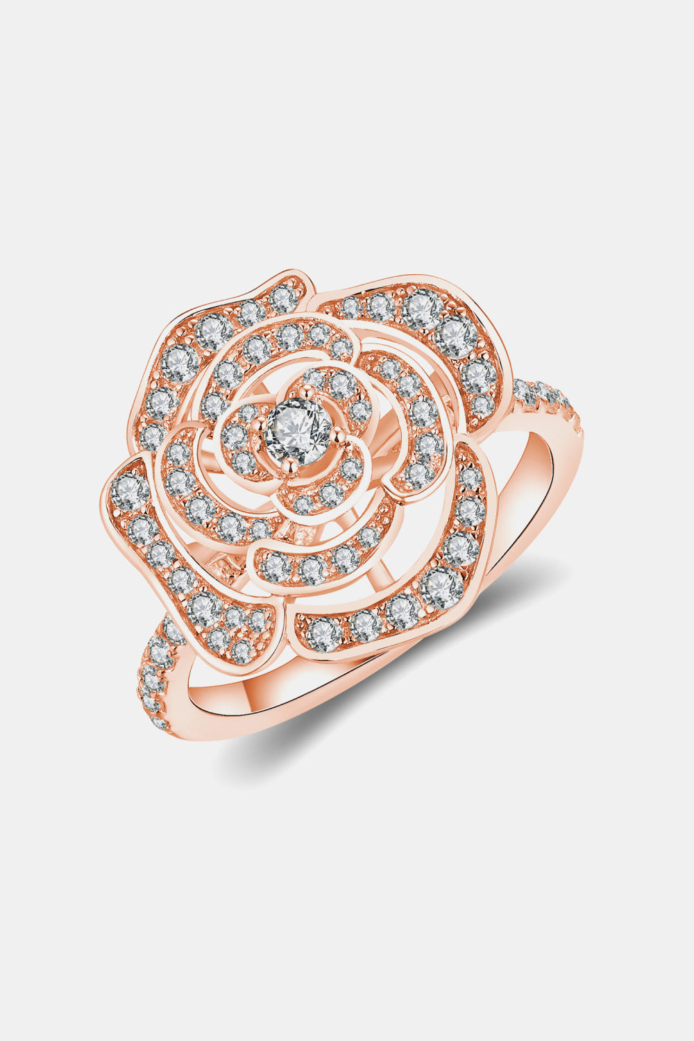 Sparkala™ Flower Shape Ring (Platinum, Yellow Gold or Rose Gold over Sterling Silver)