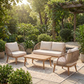 4-Piece Acacia Wood Patio Seating Set