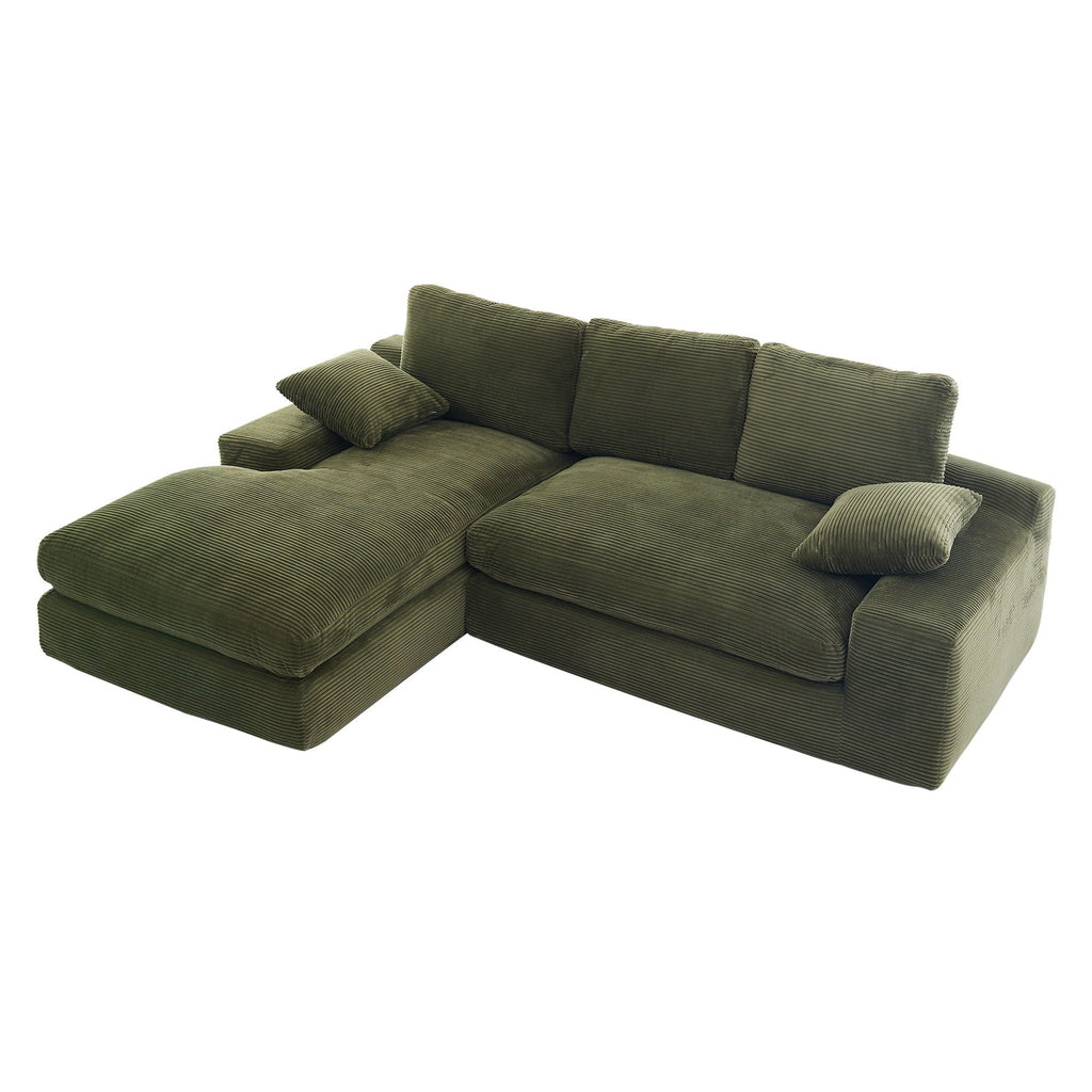 Compressed Sofa With 3 Back Cushions, 2 Throw Pillows
