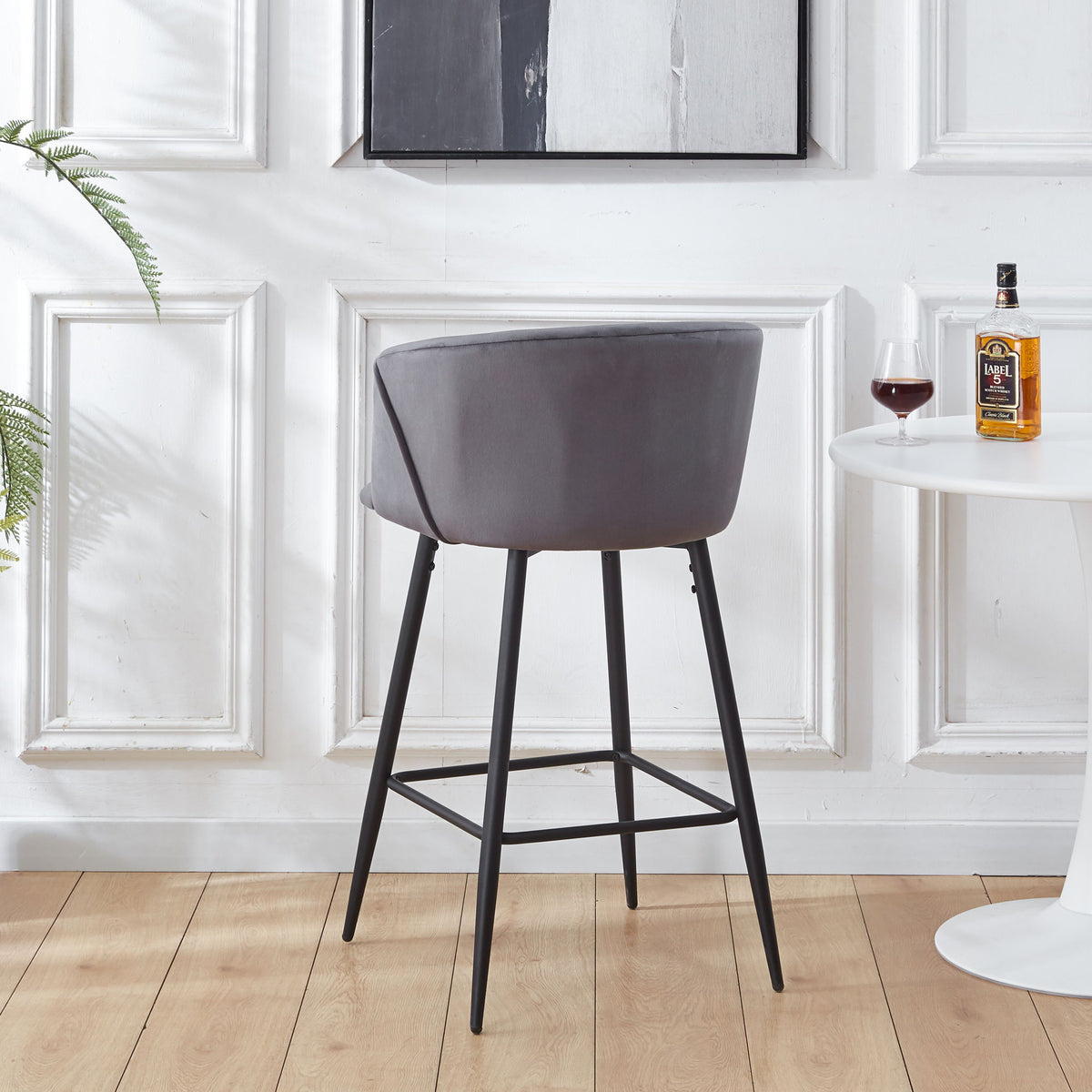 Counter Height Bar Stool Metal Legs (Set of 2)