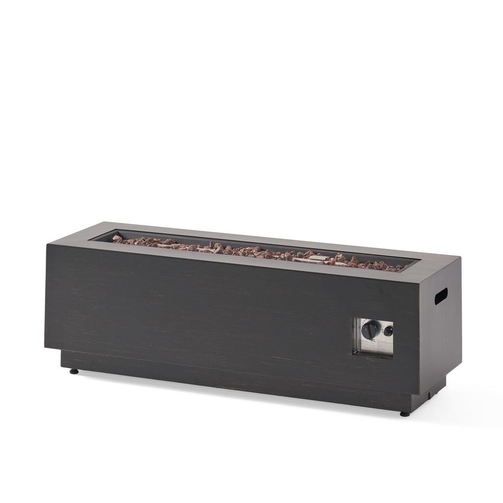 Modern Dark Grey 40' Outdoor Iron Propane Fire Pit