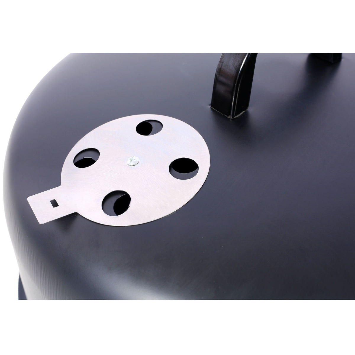 Heavy Duty Round Bbq Grill 17" Steel Charcoal Smoker For Outdoor Cooking - Black