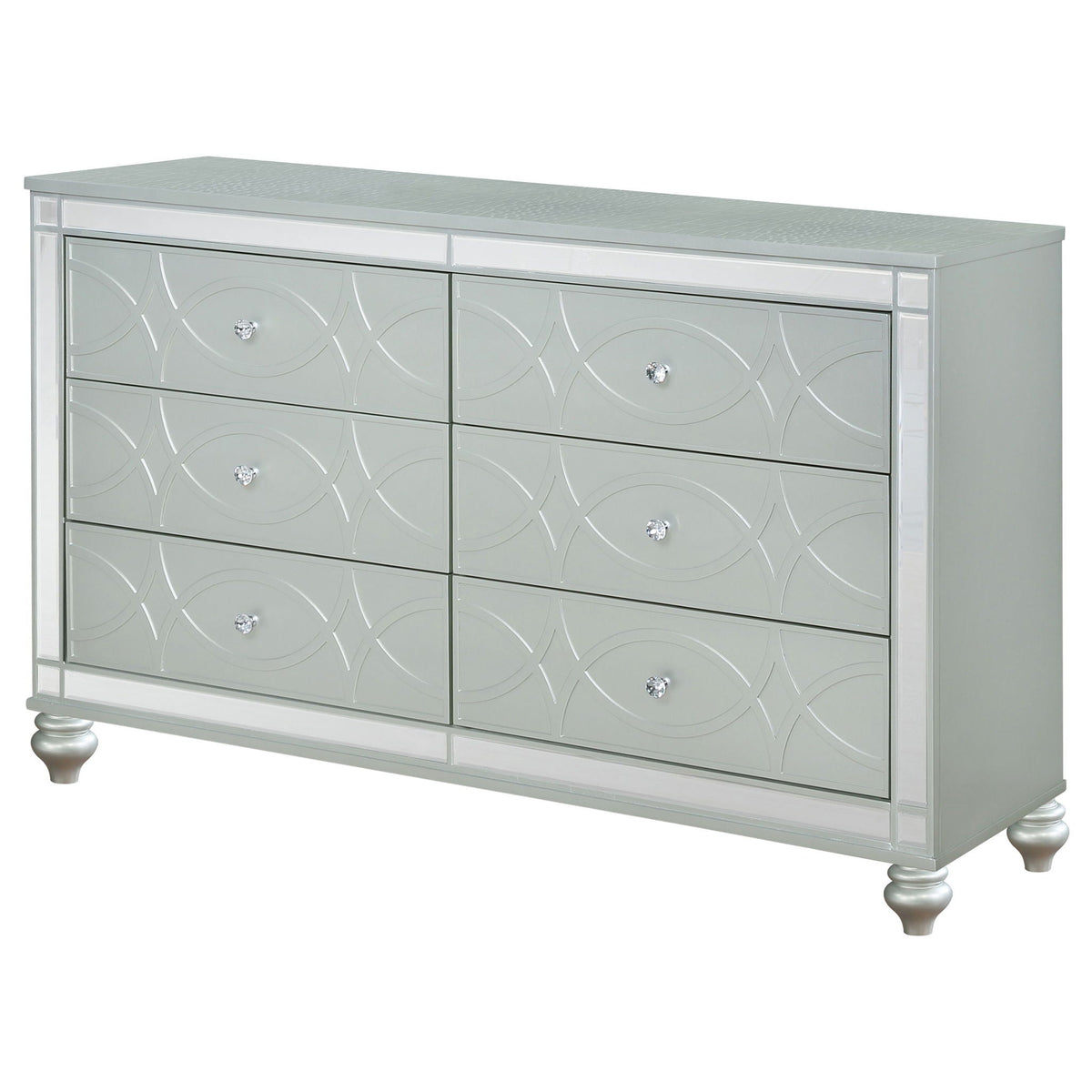 Arabesque - 6 Drawer Dresser - Silver