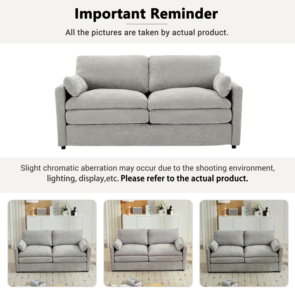 Cozy Upholstered Cushion Loveseat Sofa For Living Room