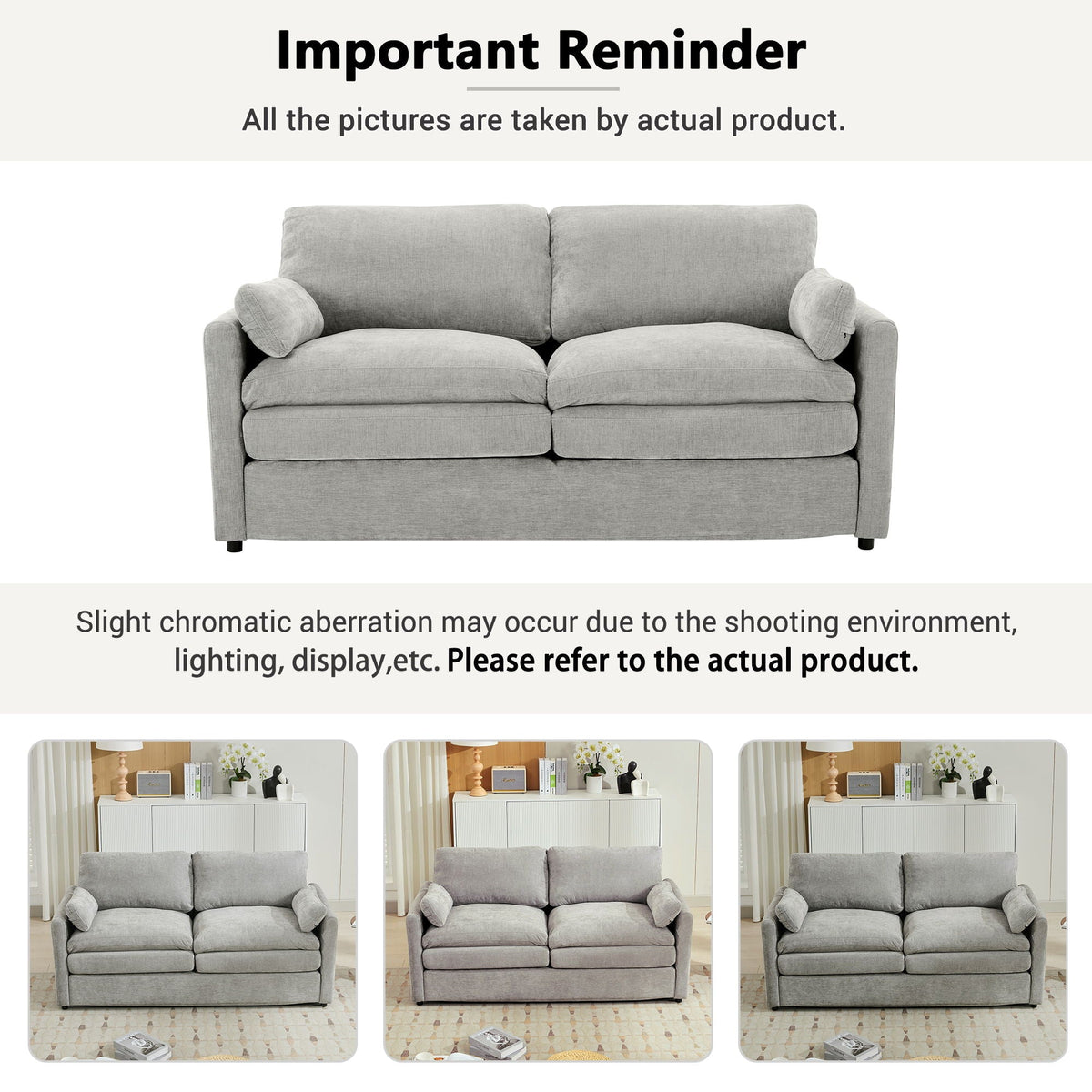 Cozy Upholstered Cushion Loveseat Sofa For Living Room