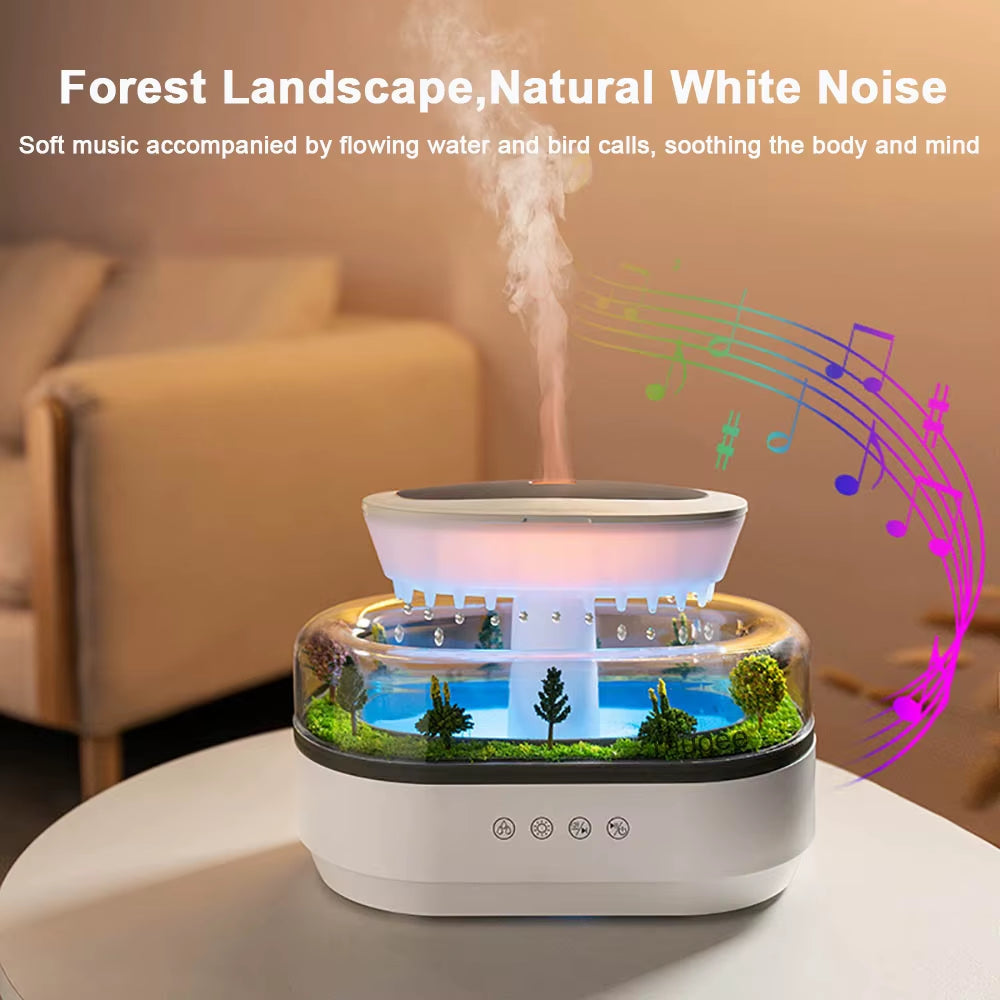 Aromatherapy Humidifier Raindrop Air Humidifier Color Light White Noise Essential Oil Diffuser Household Ultrasonic Aromatherapy