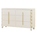 Cinderella - Dresser With LED Accents And 6 Storage Drawers (Mirror Not Included) - Beige