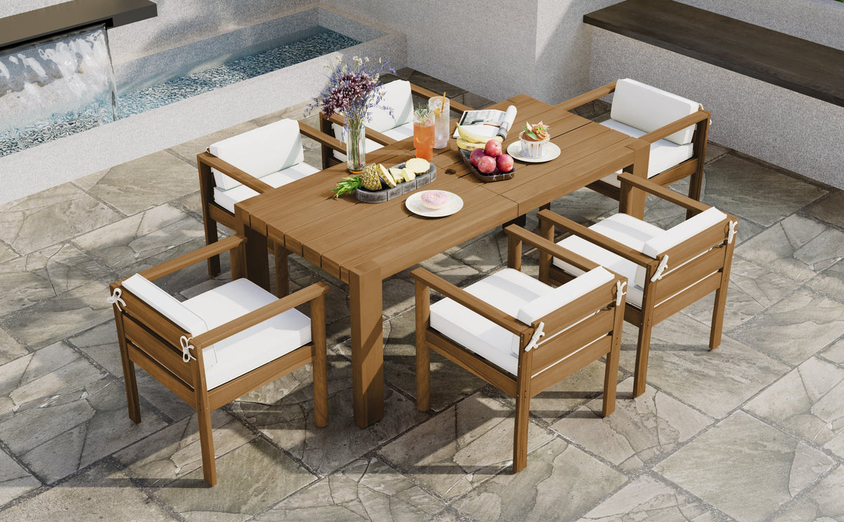 TREXM 7-Piece Patio Dining Table Set for 6