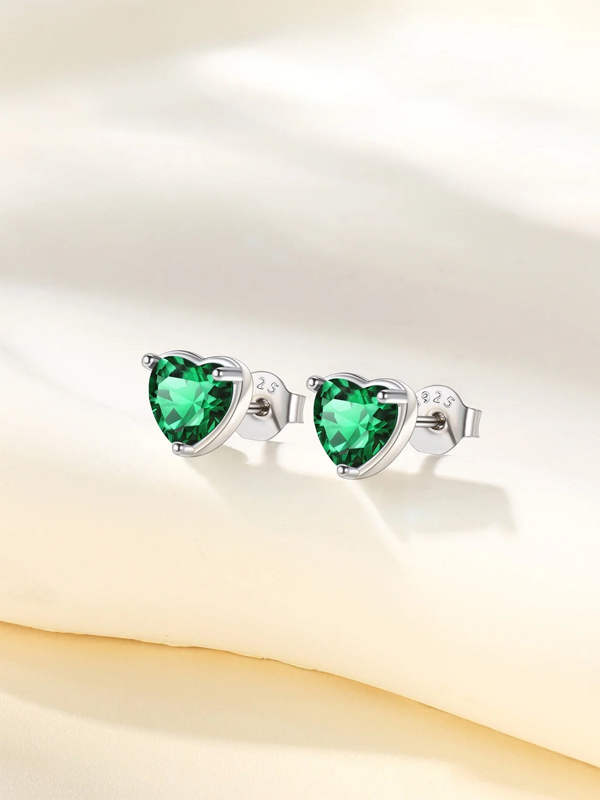 Silver Earrings for Women 925 Sterling Silver Heart Birthstone Stud Earrings Birthday Jewelry Gift