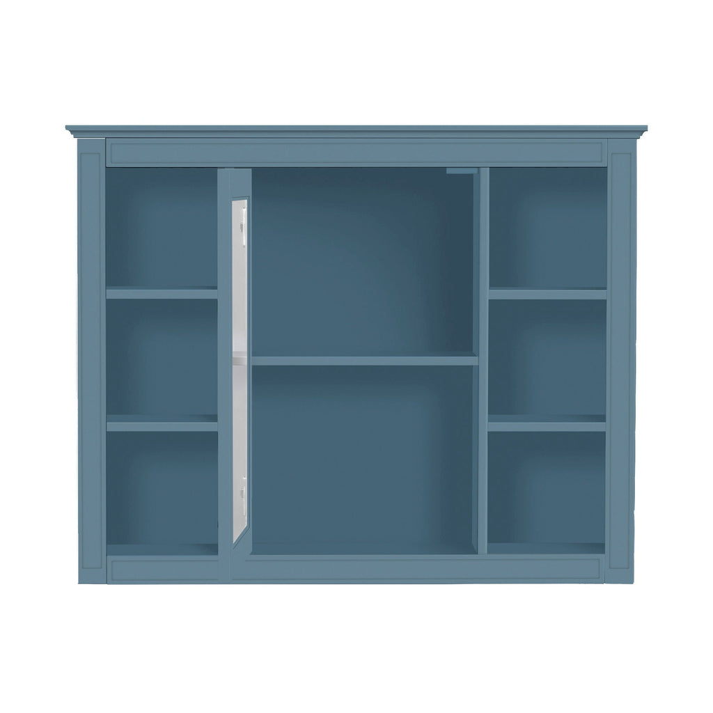 Wall Mounted Medicine Cabinet With Mirror, Storage Cabinet Featuring 6 Open Shelves And Adjustable Interior