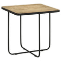 Travertine Accent Table Geometric Design - Brown