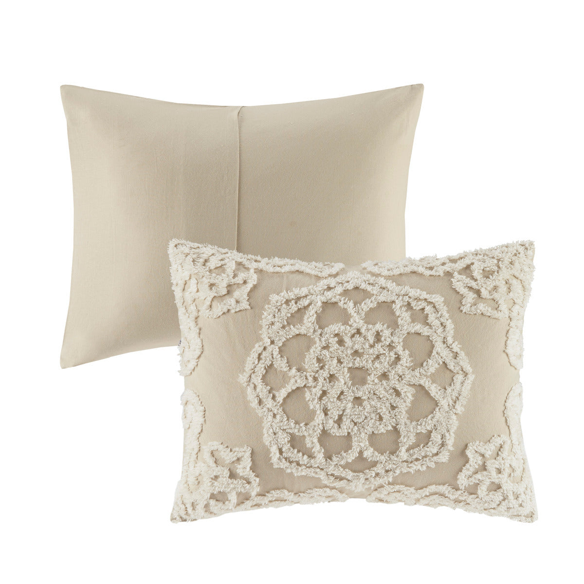 King/Cal King 3 Piece Tufted Cotton Duvet Cover Set