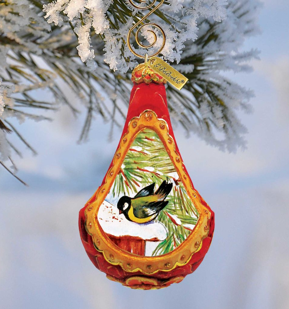 Goldfinch Sculpted Hand-Painted Christmas Ornament by G. DeBrekht - Wildlife Holiday Decor - 622332