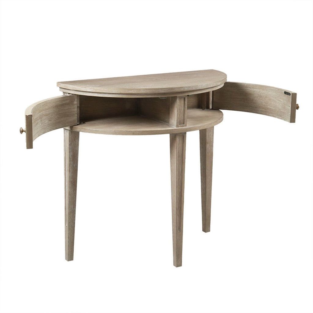 Vintage Inspired Storage Console Table With Fluted Doors