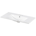 Single Bathroom Basin Sink, Vanity Top Only With 3 Faucet Holes