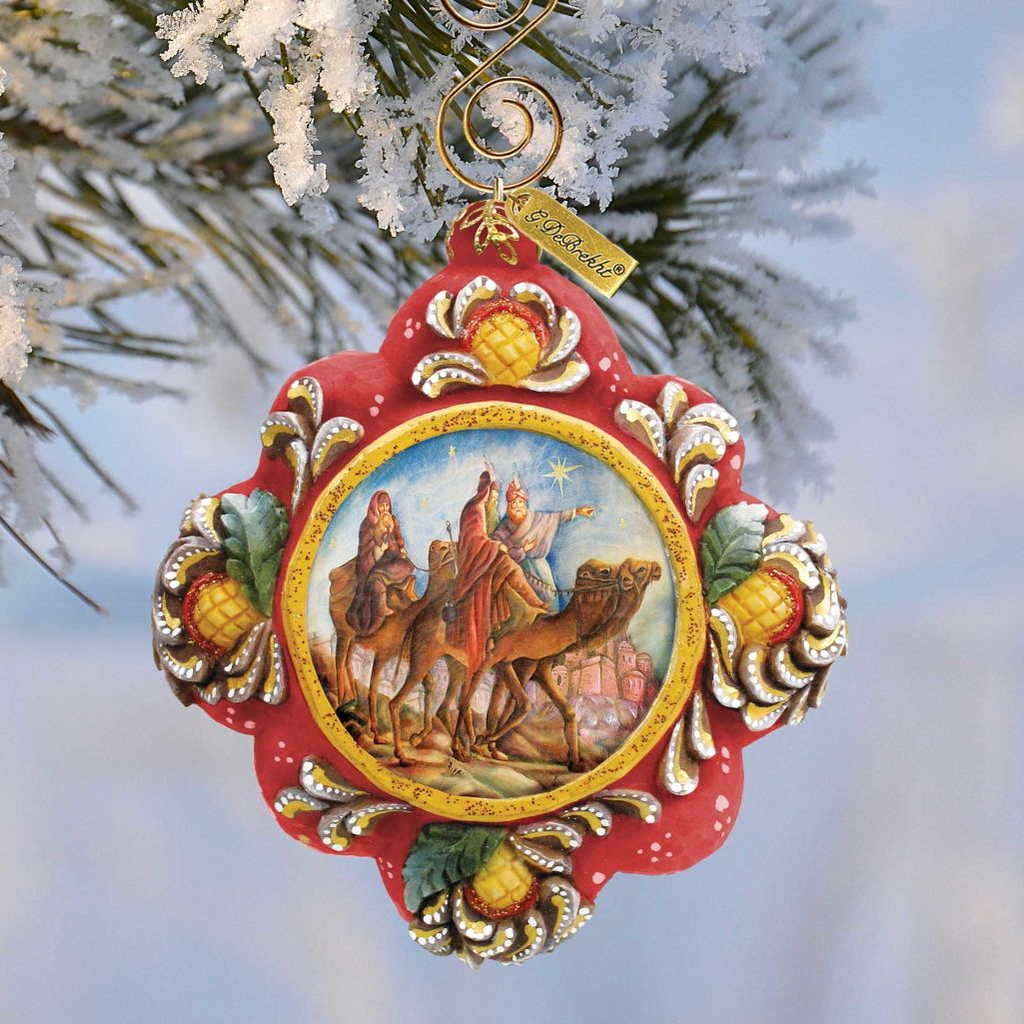 Three Kings Nativity Sculpted Hand-Painted Christmas Ornament by G. DeBrekht - Nativity Holiday Décor - 6102516