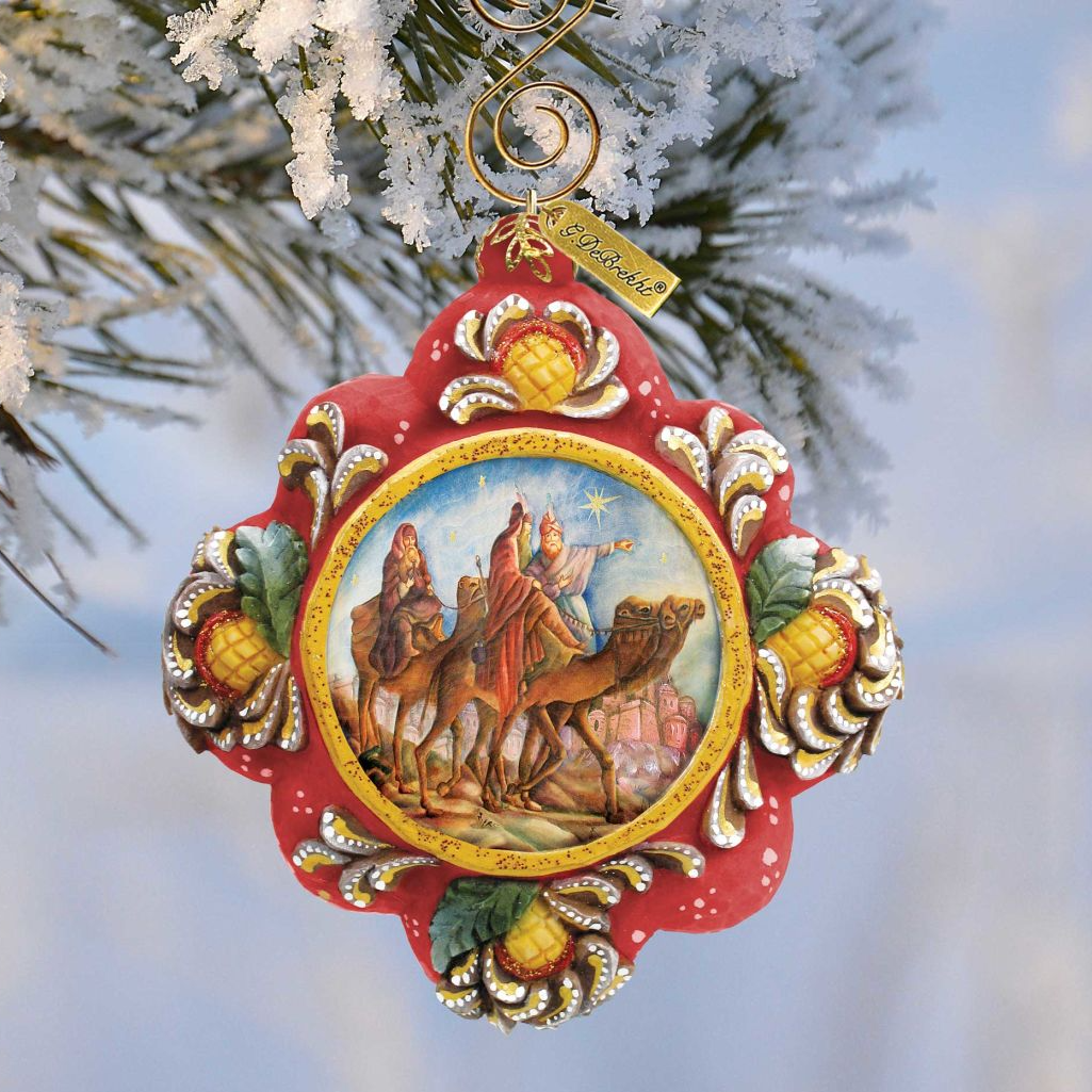 Three Kings Nativity Sculpted Hand-Painted Christmas Ornament by G. DeBrekht - Nativity Holiday Décor - 6102516